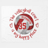 Couverture Polaire terrain de volley-ball gris rouge endroit heureux  (Devant (Horizontal))