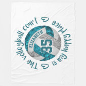 Couverture Polaire terrain de volley-ball gris turquoise heureux lieu (Devant)