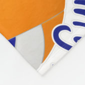 Couverture Polaire terrain de volley-ball orange bleu heureux lieu (Coin)