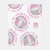 Couverture Polaire terrain de volley-ball rose gris heureux lieu typo (Devant)