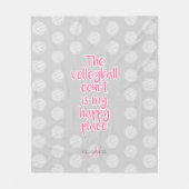 Couverture Polaire terrain de volley-ball rose mon endroit heureux ty (Devant)