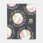 Couverture Polaire terrain de volley heureux place pâle pastel charbo (Devant)