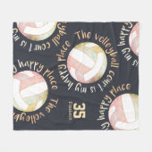 Couverture Polaire terrain de volley heureux place pâle pastel charbo (Devant (Horizontal))