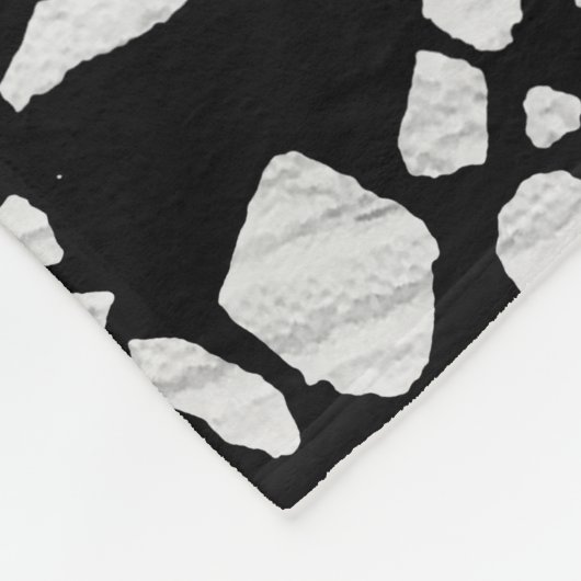 Couverture Polaire Terrazzo Abstrait customisé Motif noir et blanc (Coin)