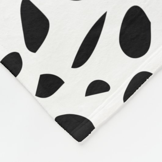 Couverture Polaire Terrazzo noir blanc motif monogramme initial (Coin)