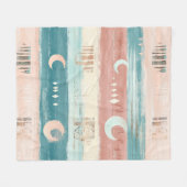 Couverture Polaire Terre Tribale Ton Céleste Rayure - Astrologie (Devant (Horizontal))