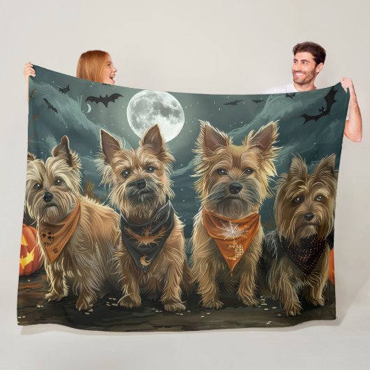 Couverture Polaire Terrier Australien Halloween Effrayant (En situation)