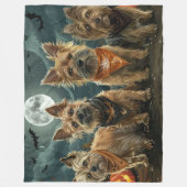 Couverture Polaire Terrier Australien Halloween Effrayant (Devant)