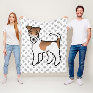 Couverture Polaire Terrier Fox à fil blanc et fauve Chien de dessin a