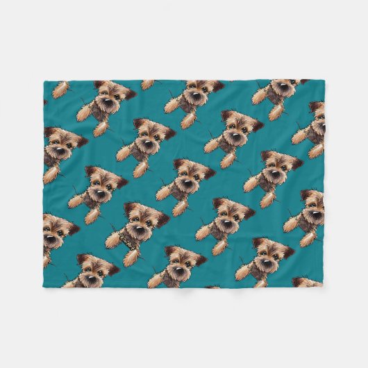 Couverture Polaire Terrier frontalier KiniArt (Devant (Horizontal))