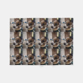 Couverture Polaire Terrier Minier Brown Et Blanc De Renard, (Devant (Horizontal))