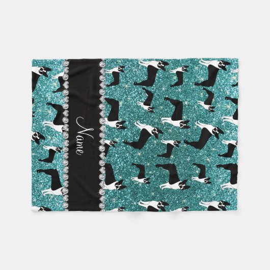 Couverture Polaire Terrier nommé fait sur commande de Boston de (Devant (Horizontal))