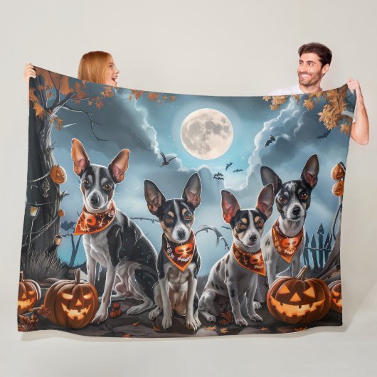 Couverture Polaire Terrier Rat Halloween Épouvantable  (En situation)