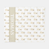 Couverture Polaire Terrier roux personnalisé Tan & blanc (Devant (Horizontal))