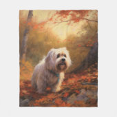 Couverture Polaire Terrier tibétain à l'automne Feuilles automne Insp (Devant)