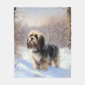 Couverture Polaire Terrier Tibétain Laissons Il Neige Noël (Devant)