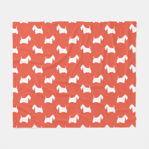Couverture Polaire Terriers écossais blancs Silhouettes de chien é