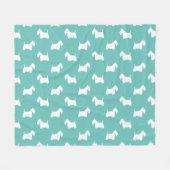 Couverture Polaire Terriers écossais blancs | Silhouettes Scottie Chi (Devant (Horizontal))