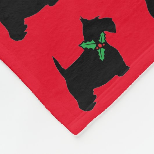 Couverture Polaire Terriers et houx écossais (Coin)