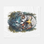 Couverture Polaire Tête d'aigle en forêt (Devant (Horizontal))