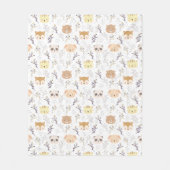 Couverture Polaire Tête D'Animal Adorable Et Motif Floral (Devant)