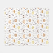 Couverture Polaire Tête D'Animal Adorable Et Motif Floral (Devant (Horizontal))