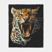 Couverture Polaire Tête d'attaque du léopard (Devant)