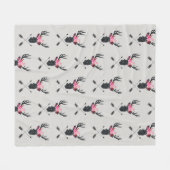 Couverture Polaire Tête de cerf géométrique avec fleurs et flèches cr (Devant (Horizontal))