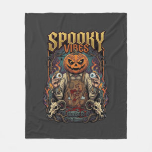 Couverture Polaire Tête de citrouille d'Halloween de Vires effrayants