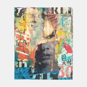 Couverture Polaire Tête de collage