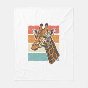 Couverture Polaire Tête de girafe vintage dessin vectoriel rétro couc