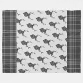 Couverture Polaire Tête de stade écossaise Gray Tartan Rustique Antle (Devant (Horizontal))