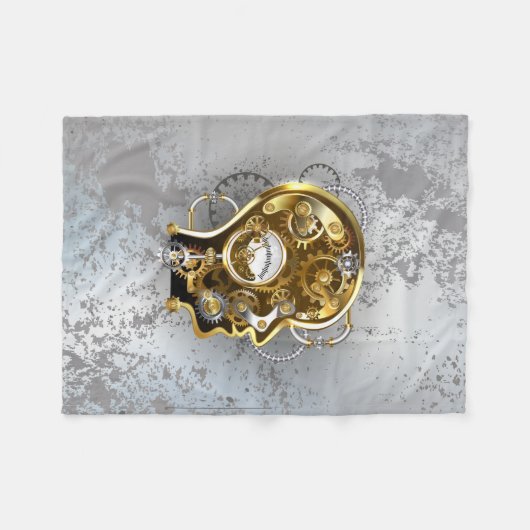 Couverture Polaire Tête de Steampunk avec manomètre (Devant (Horizontal))