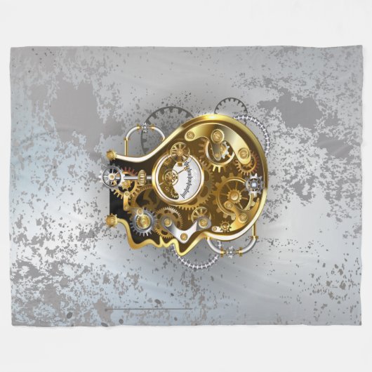 Couverture Polaire Tête de Steampunk avec manomètre (Devant (Horizontal))