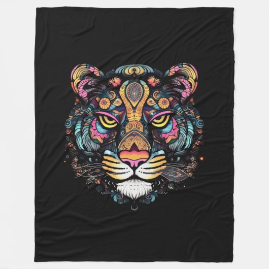 Couverture Polaire Tête de Tigre Incroyable (Devant)
