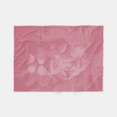 Couverture Polaire Tête de visage de lion rose (Devant (Horizontal))