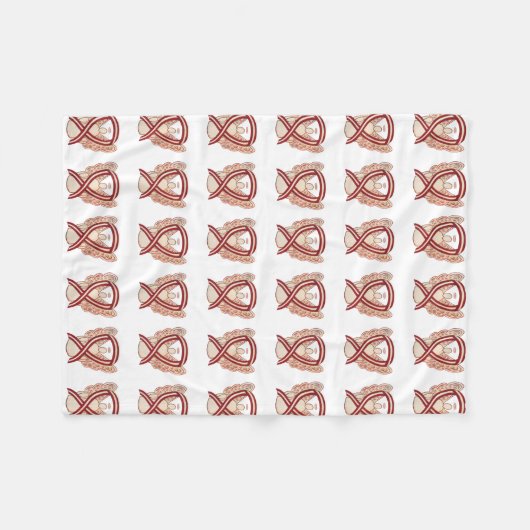 Couverture Polaire Tête et cou Cancer Sensibilisation Ruban Couvertur (Devant (Horizontal))