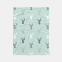 Têtes de cerfs en Mint et Grey