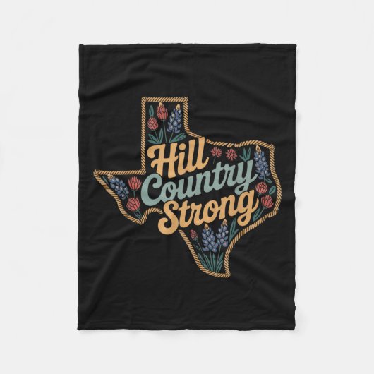 Couverture Polaire Texas Hill Country 2025 Texas Strong Retro Motivat (Devant)