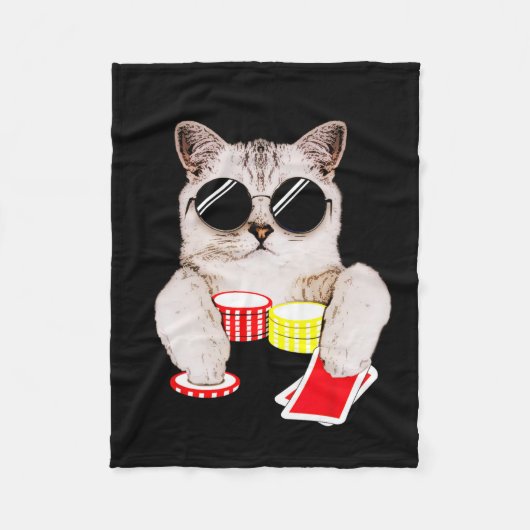 Couverture Polaire Texas Holdem Poker Cat (Devant)