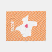 Couverture Polaire Texas Home State Love avec Coeur personnalisé en o (Devant (Horizontal))