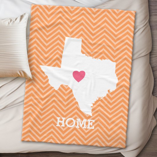 Couverture Polaire Texas Home State Love avec Coeur personnalisé en o