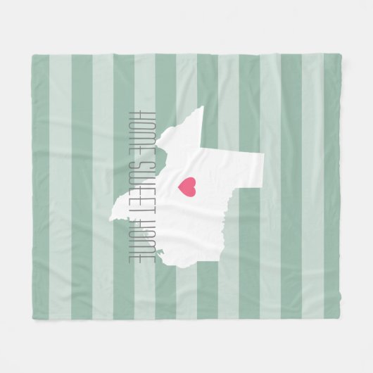 Couverture Polaire Texas Home State Love with Custom Heart (Devant (Horizontal))