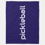 Couverture Polaire Texte blanc moderne PICKLEBALL sur Deep Navy Blue (Devant)