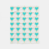 Couverture Polaire Texte. Coeur & Arrow-Gold-Wht (Devant)