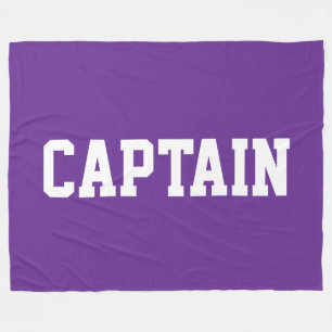 Couverture Polaire Texte Cool Athletic Bold CAPITAINE Sur Fond Violet