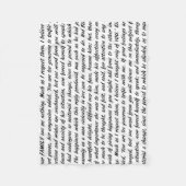 Couverture Polaire Texte de fierté et de préjudice (Devant)