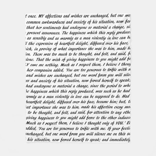 Couverture Polaire Texte de fierté et de préjudice (Devant)