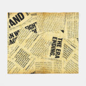 Couverture Polaire Texte du journal de presse avec vieux papier (Devant (Horizontal))