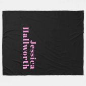 Couverture Polaire Texte éditable rétro-moderne | Noir et rose (Devant (Horizontal))